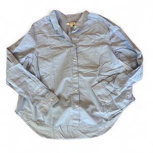 100% Cotton Madewell Light Blue Casual Button-Down Shirt